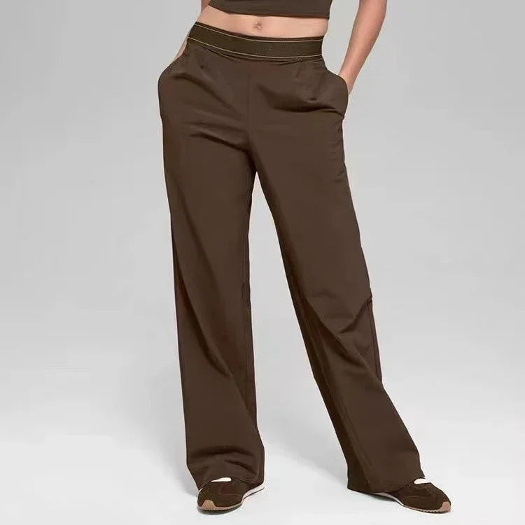 Dames High Waist Wijde Pijp Yogabroek – Losse Sportbroek voor Yoga & Fitness