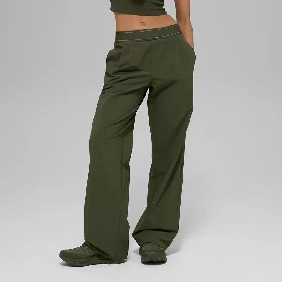 Dames High Waist Wijde Pijp Yogabroek – Losse Sportbroek voor Yoga & Fitness