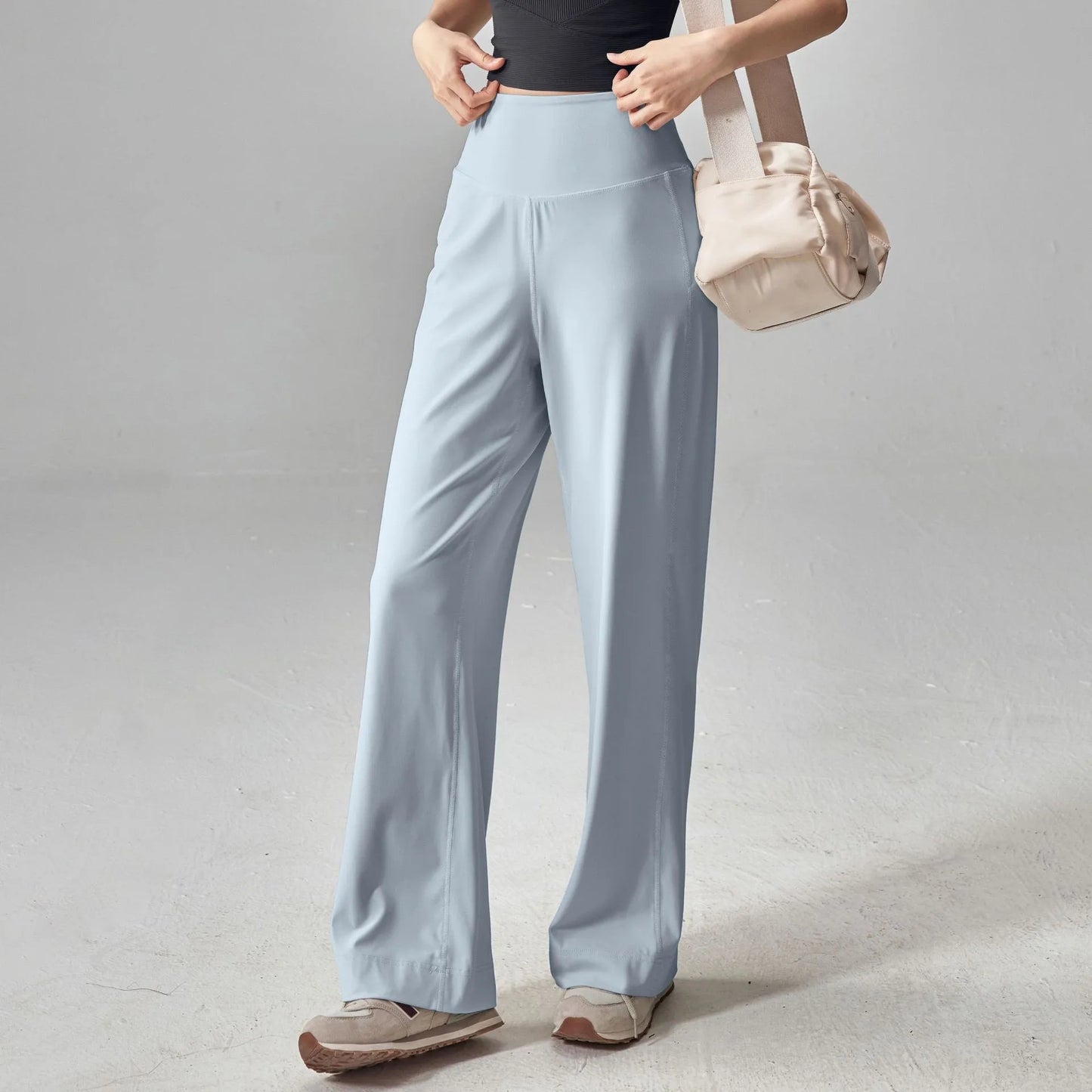 Dames High Waist Yogabroek met Zakken – Stretch Sweatpants met Zacht Gevoel