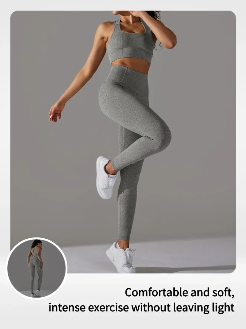 Yogaleven Naadloze Set – Sportlegging & Vest