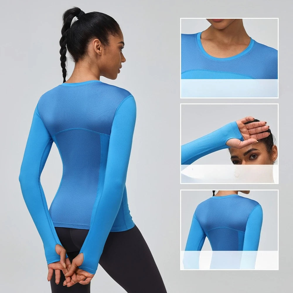 Yogaleven Mesh Shirt – Lange Mouw Sneldrogend