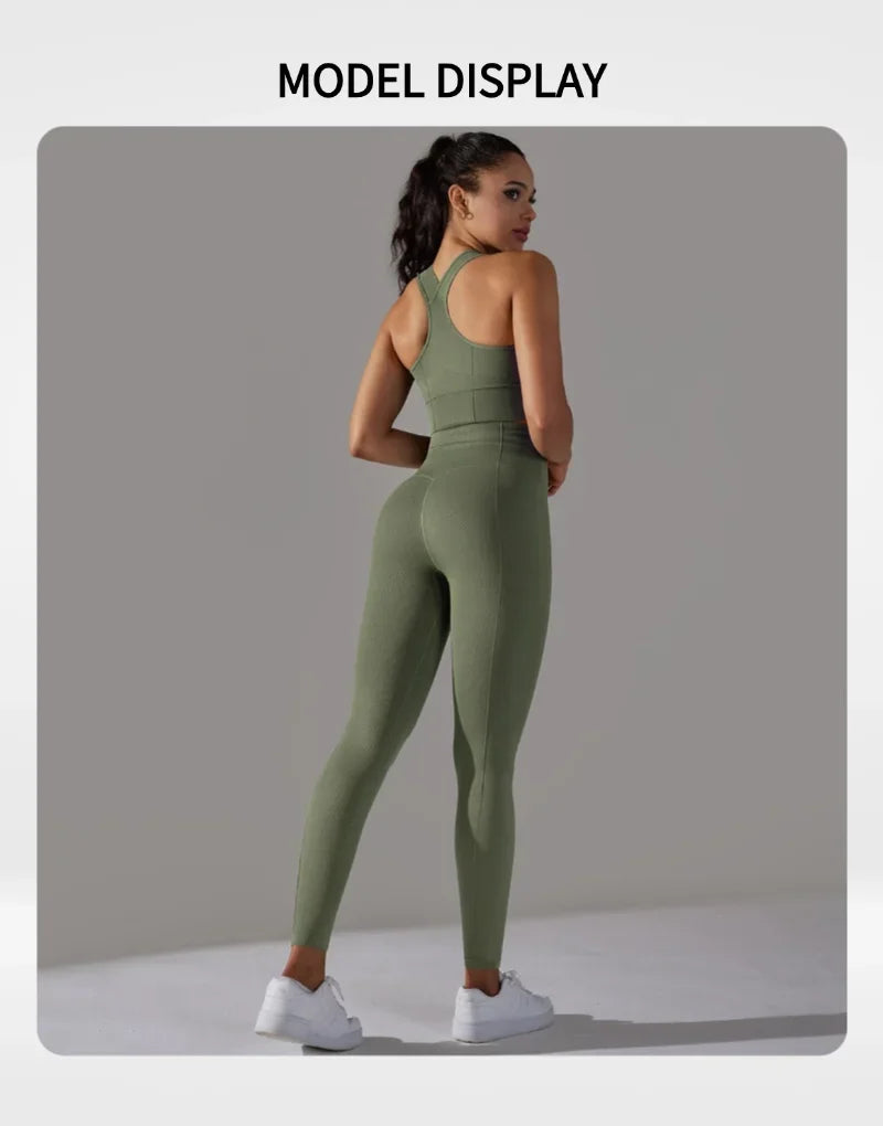 Yogaleven Naadloze Set – Sportlegging & Vest