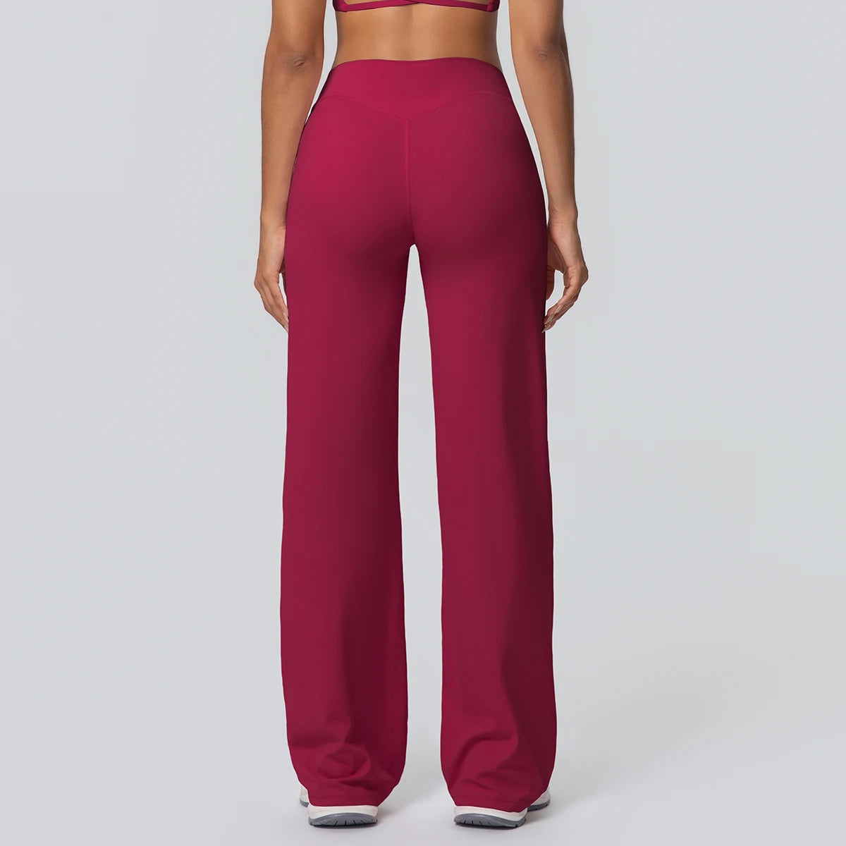 Dames Ademende Wijde Pijp Yogabroek – High Waist Sportbroek voor Buiten & Gym