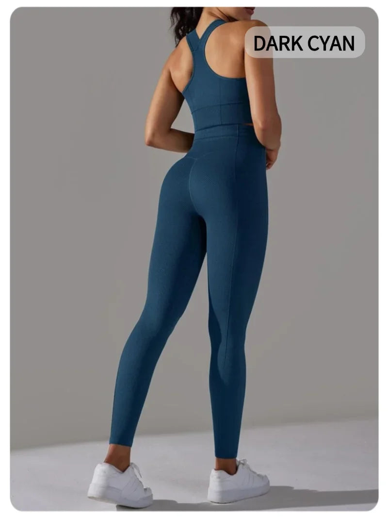 Yogaleven Naadloze Set – Sportlegging & Vest