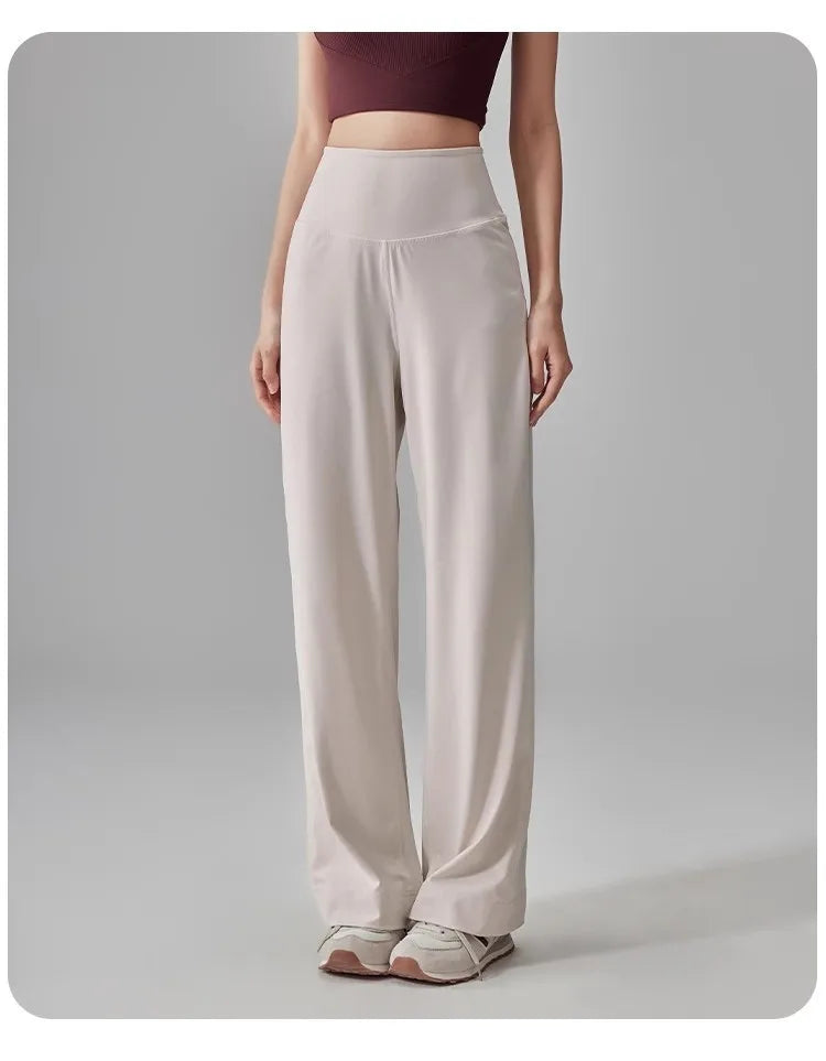 Dames High Waist Yogabroek met Zakken – Stretch Sweatpants met Zacht Gevoel