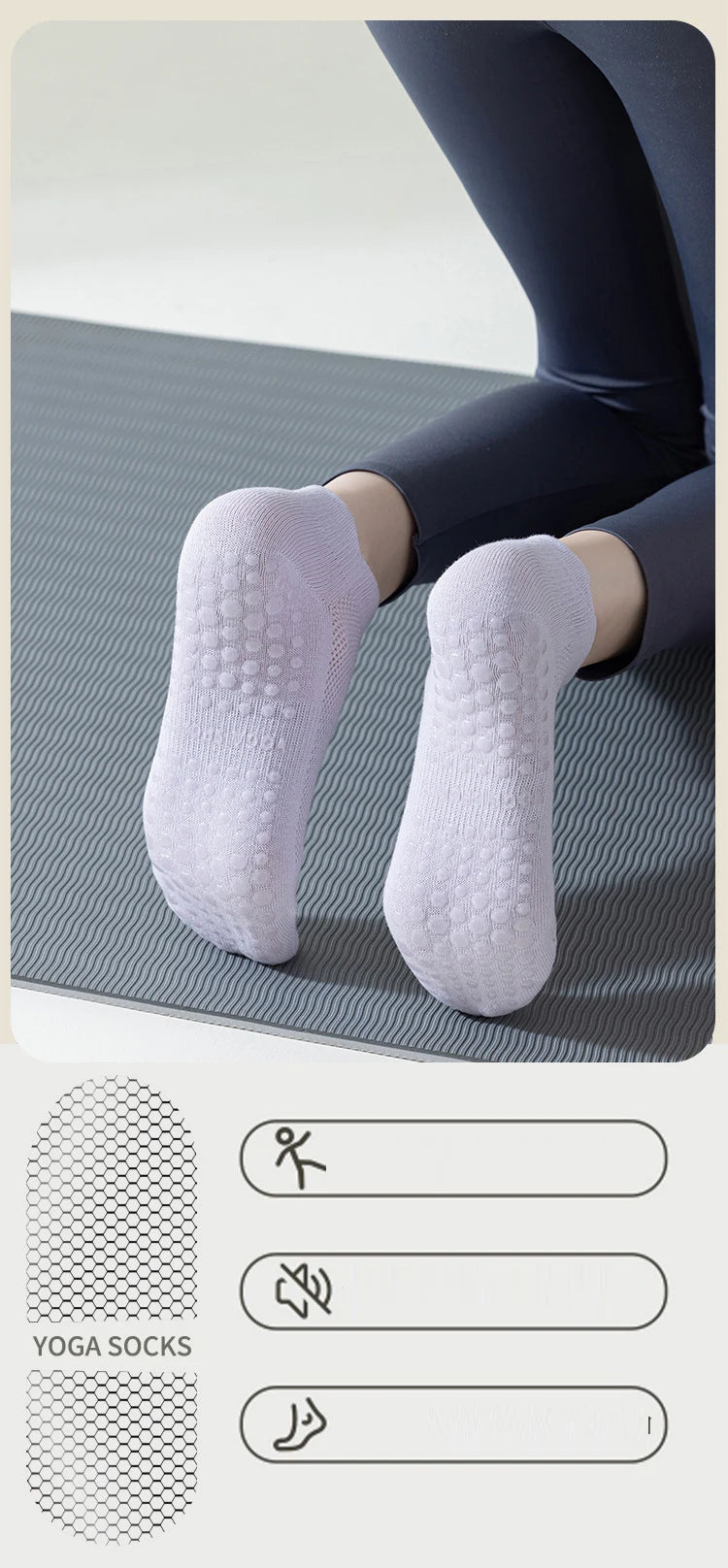 3 Paar Yoga Sokken voor Vrouwen Ademende Mesh Sokken Antislip Pilates Sokken Grip Katoen Lage Gym Fitness Sport Korte Yoga Sokken