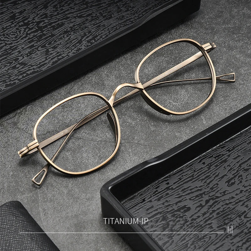 Japanse Titanium Bril – Retro Rechthoekig Montuur Unisex