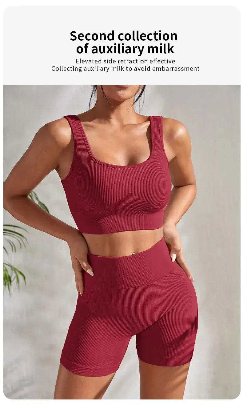 Yogaleven Geribd Set – Crop Top & High Waist Short