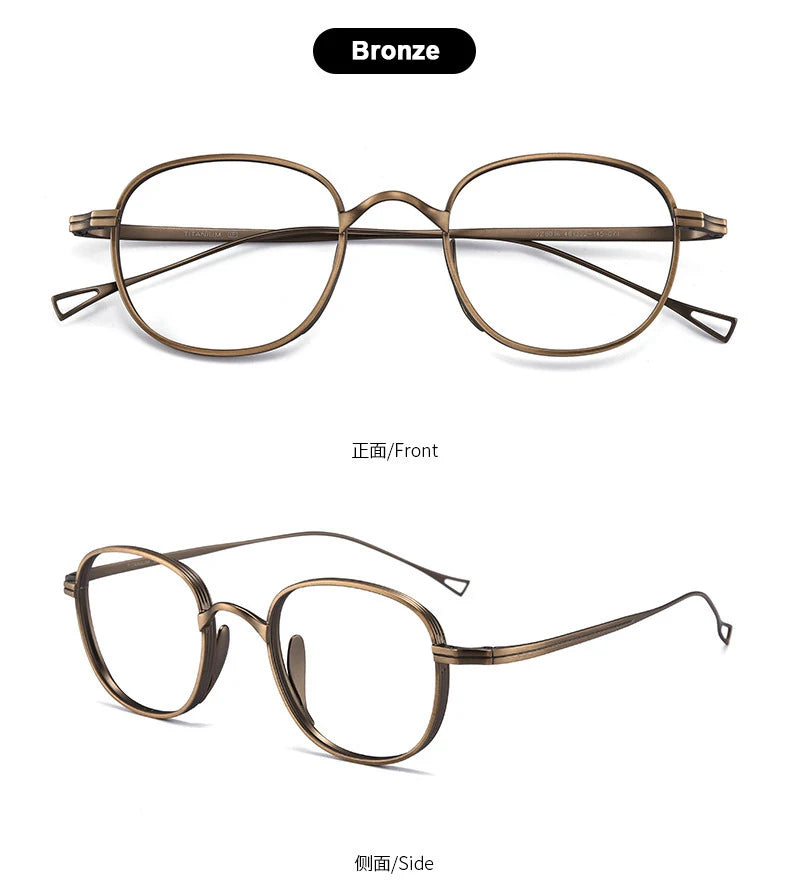 Japanse Titanium Bril – Retro Rechthoekig Montuur Unisex