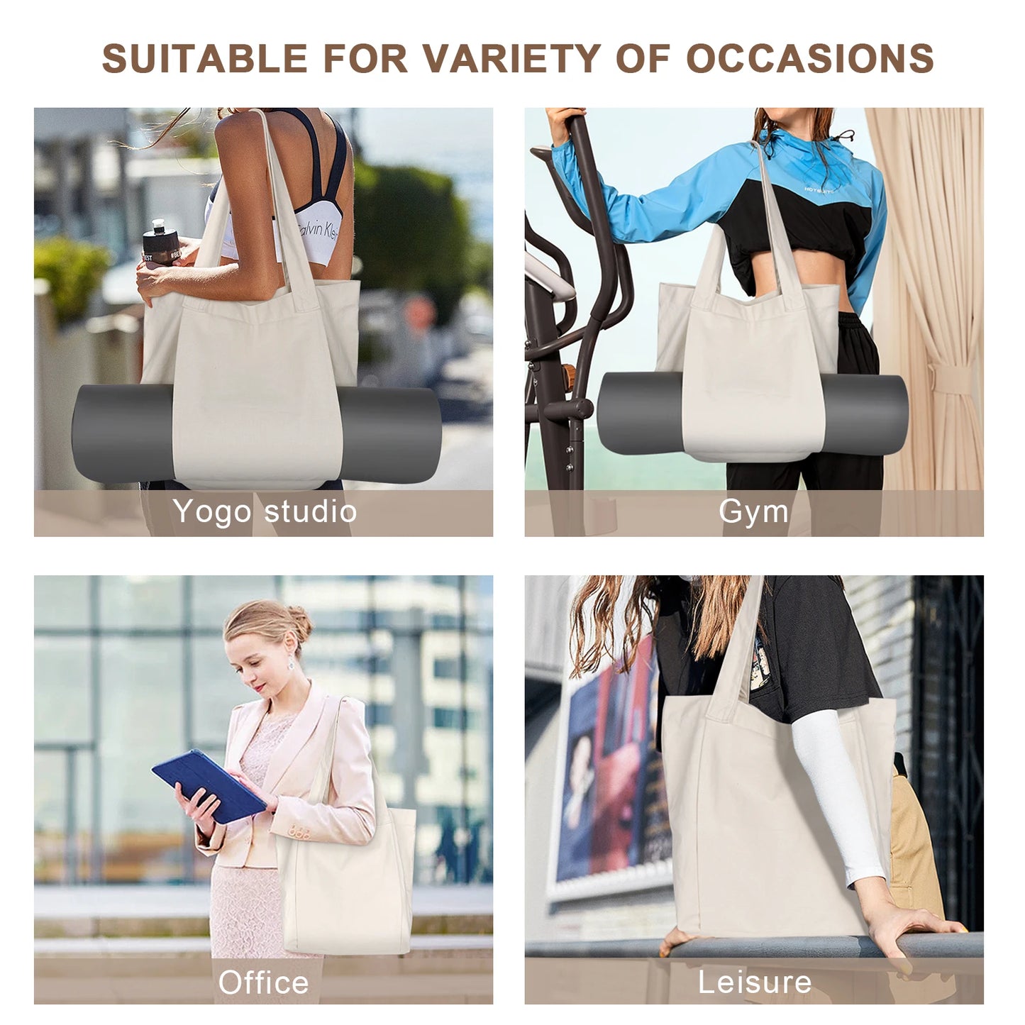 Yogamat Tas Canvas - Personaliseerbaar Met Logo