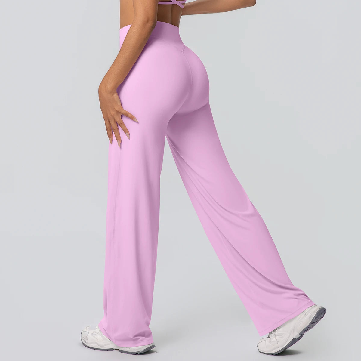 Dames Ademende Wijde Pijp Yogabroek – High Waist Sportbroek voor Buiten & Gym