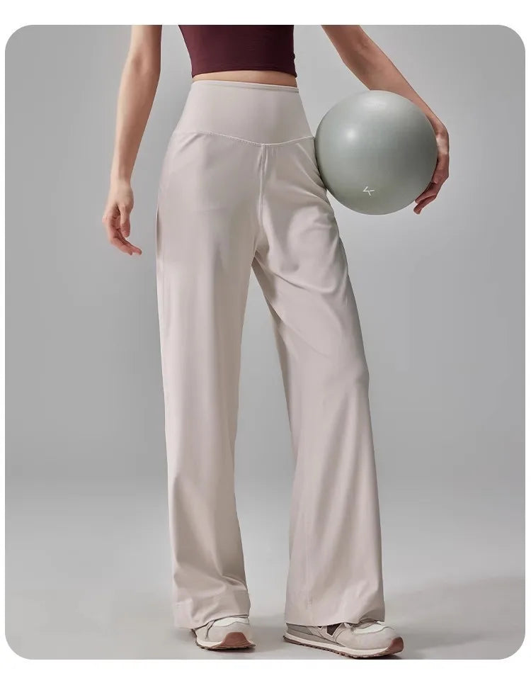 Dames High Waist Yogabroek met Zakken – Stretch Sweatpants met Zacht Gevoel