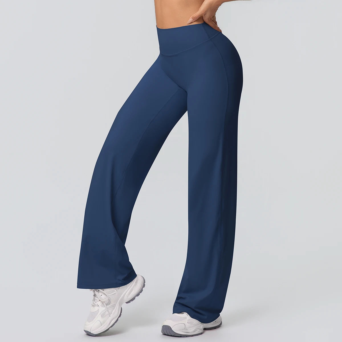 Dames Ademende Wijde Pijp Yogabroek – High Waist Sportbroek voor Buiten & Gym