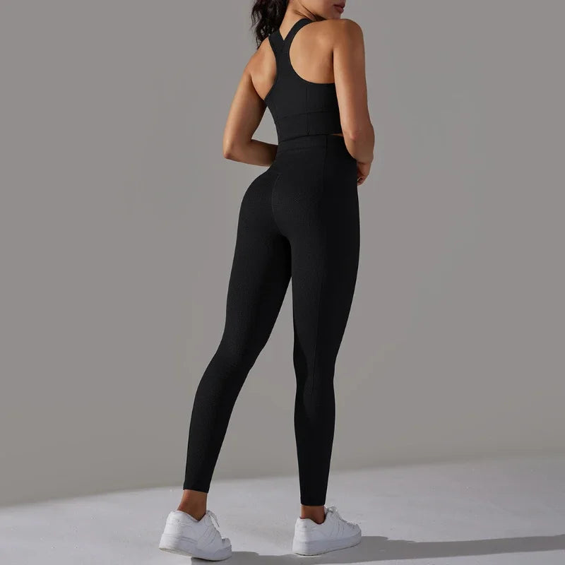 Yogaleven Naadloze Set – Sportlegging & Vest