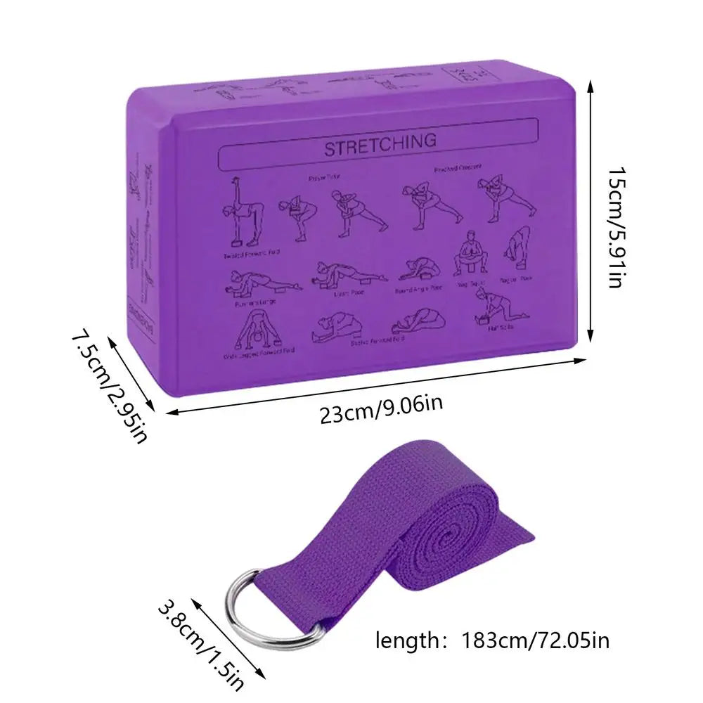 Yoga Blokken EVA Foam - 2 Stuks met Stretch Riem