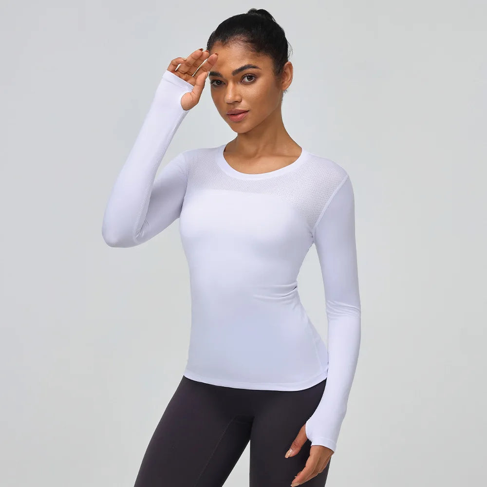 Yogaleven Mesh Shirt – Lange Mouw Sneldrogend