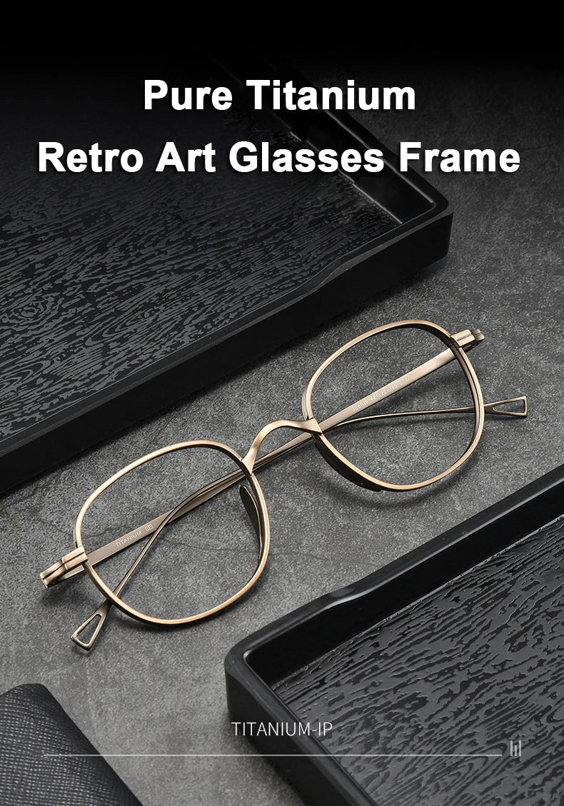 Japanse Titanium Bril – Retro Rechthoekig Montuur Unisex