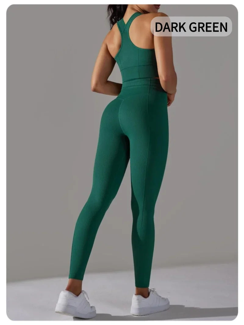 Yogaleven Naadloze Set – Sportlegging & Vest