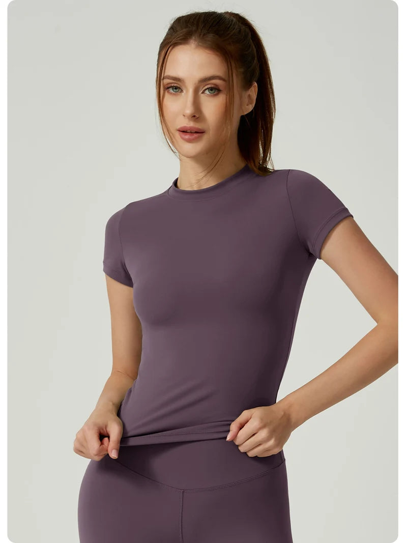 Crop Top Naadloos - Korte Mouw