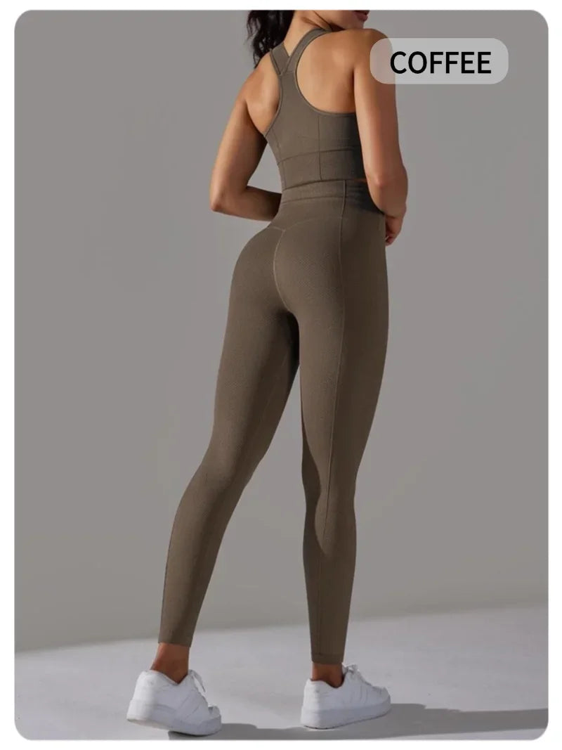 Yogaleven Naadloze Set – Sportlegging & Vest
