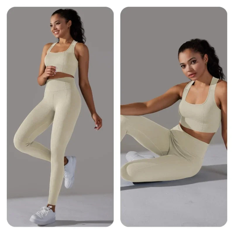 Yogaleven Naadloze Set – Sportlegging & Vest