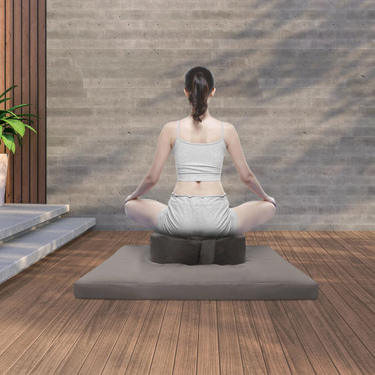 Meditatie Kussen Set - Rond & Vierkant Fluweel met Boekweit Vulling