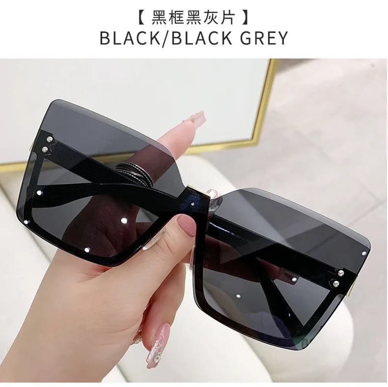 Gradient Rimless Square Sunglasses Women Brand Desiginer 2022 Vintage Green Pink Sun Glasses Ladies Shades Eyewear