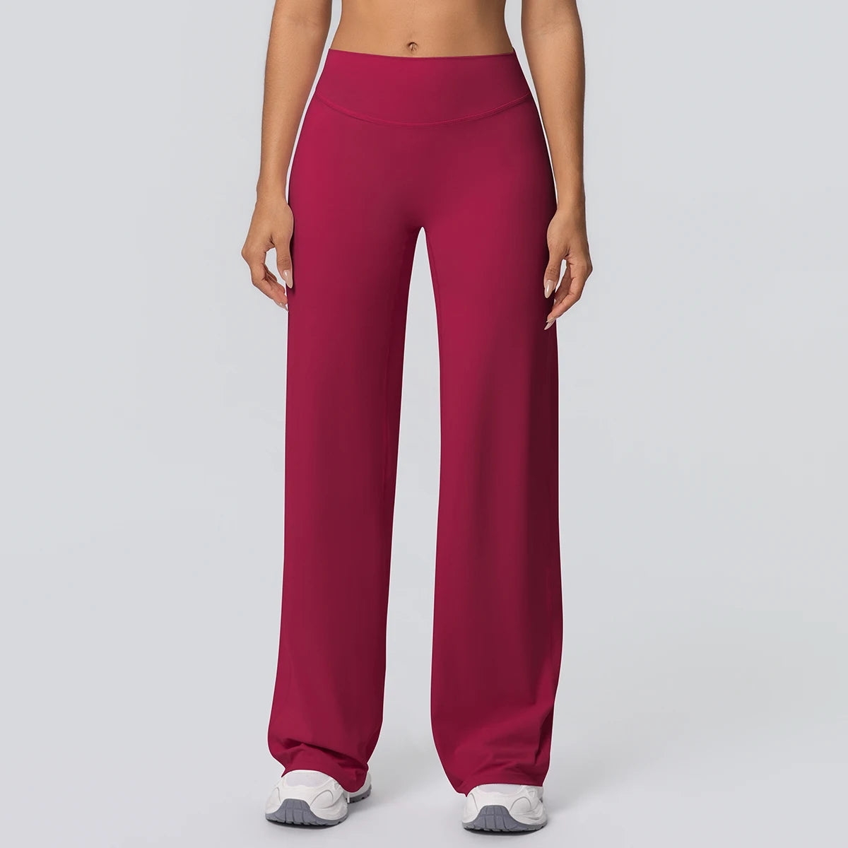 Dames Ademende Wijde Pijp Yogabroek – High Waist Sportbroek voor Buiten & Gym