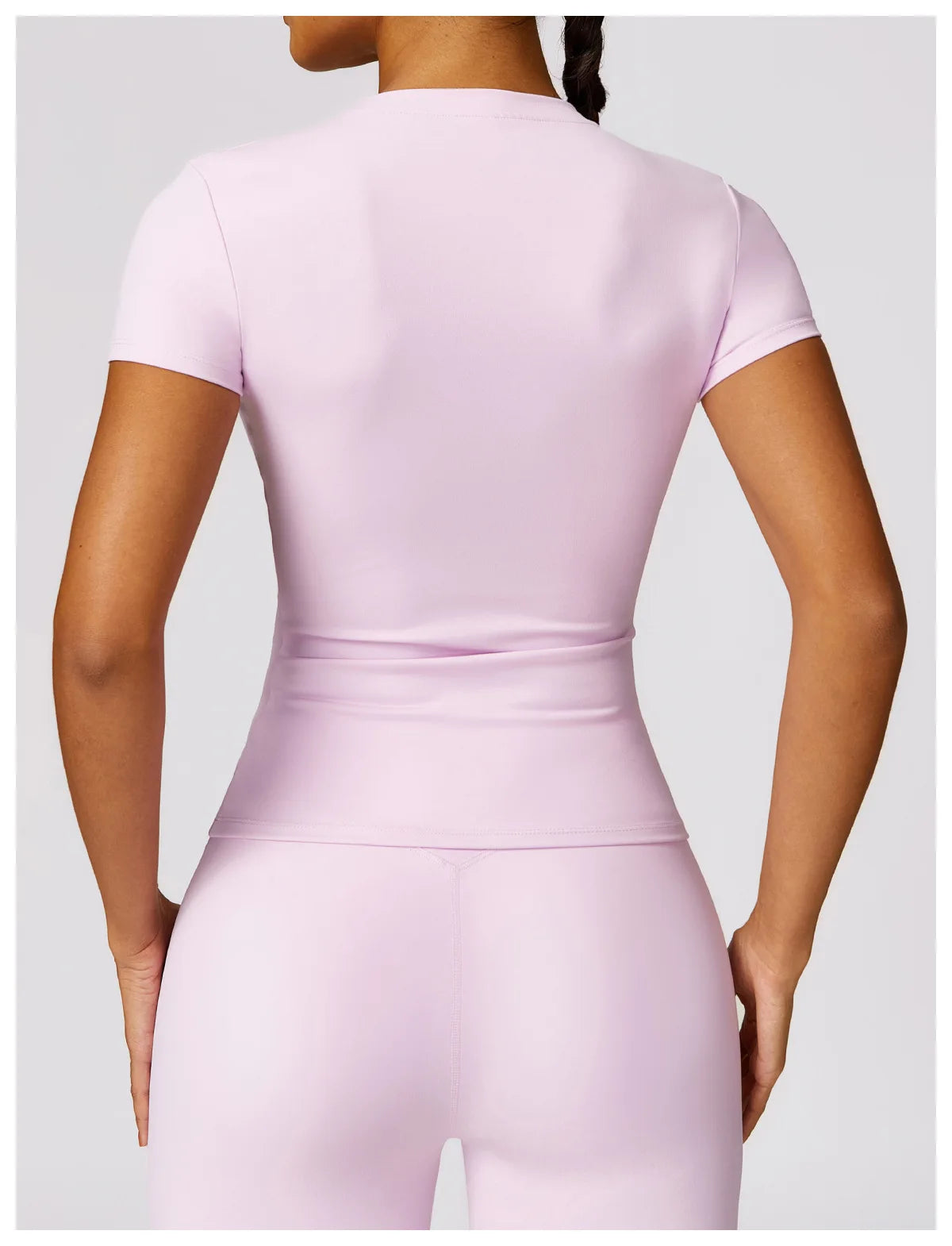 Dames Yoga Top Naadloos - Sexy Sport Shirt Korte Mouw