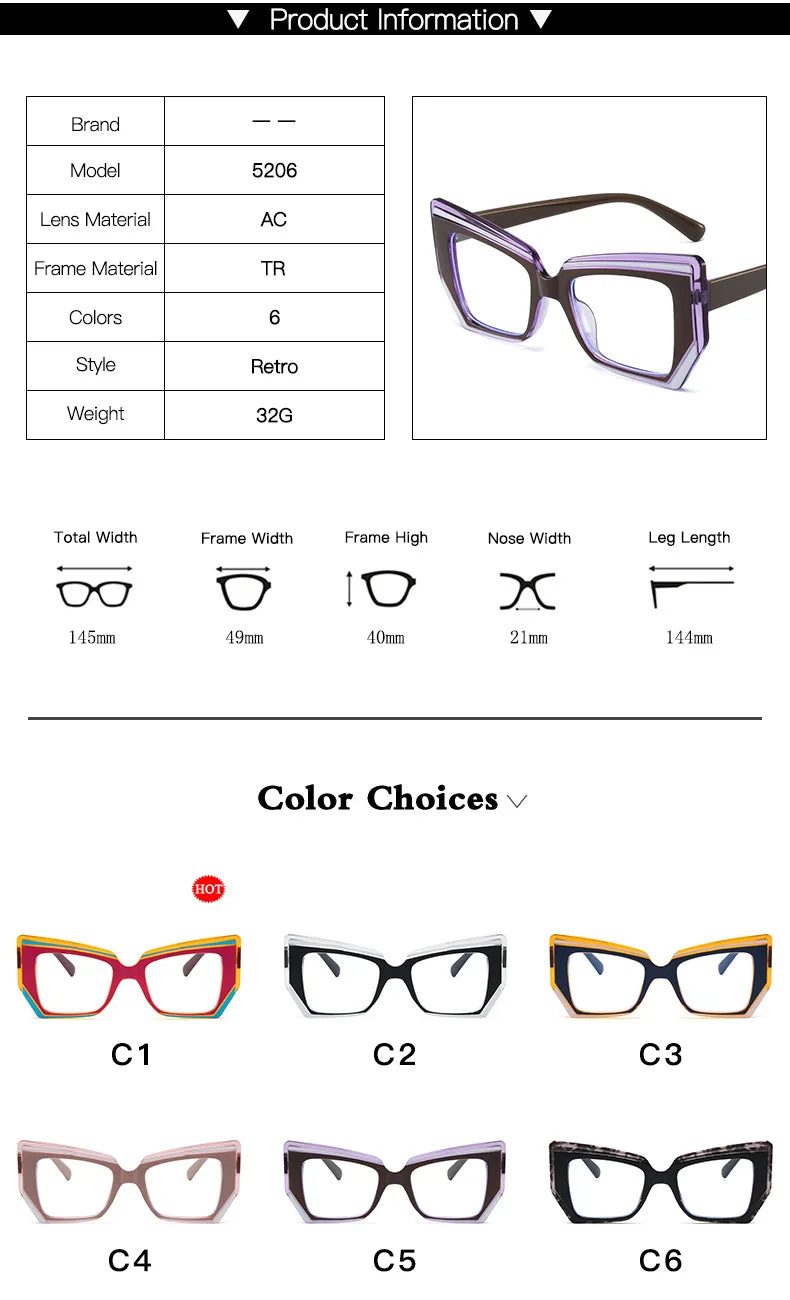 Dames Cat Eye Blauwlichtbril – Anti Blue Light