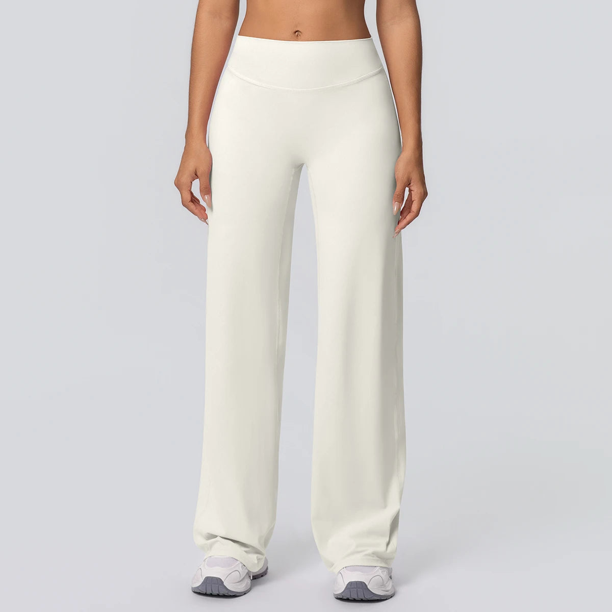 Dames Ademende Wijde Pijp Yogabroek – High Waist Sportbroek voor Buiten & Gym