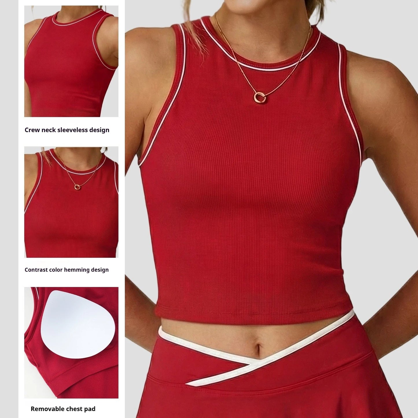 Yogaleven Crop Tank Top – Afneembare Pads