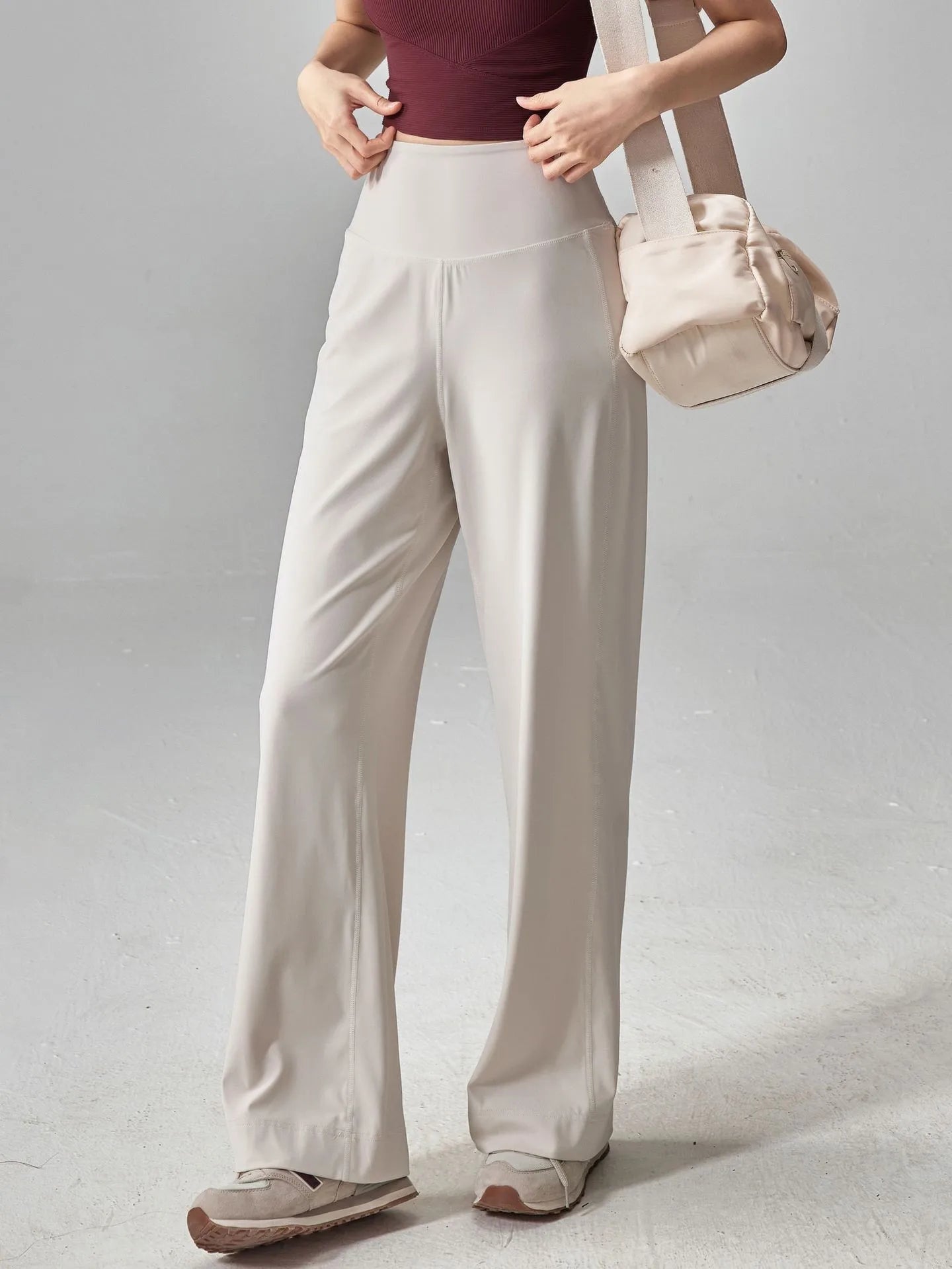 Dames High Waist Yogabroek met Zakken – Stretch Sweatpants met Zacht Gevoel