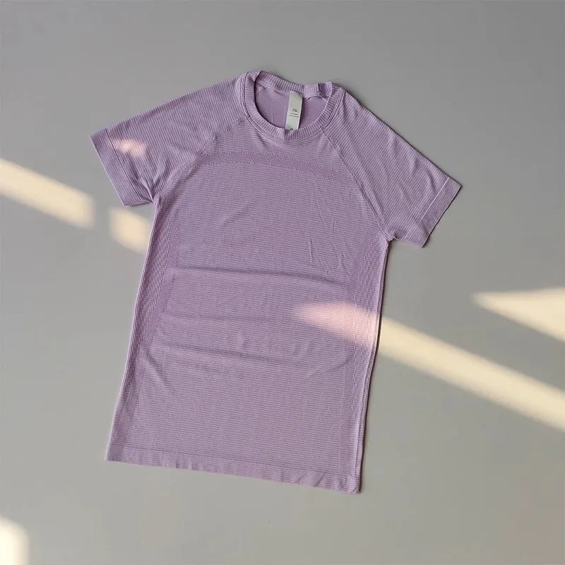 Dames Yoga Top - Naadloos Sport Shirt Korte Mouw