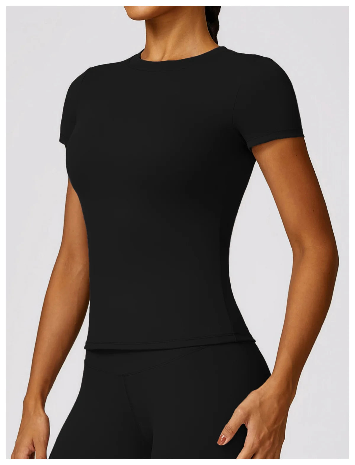 Dames Yoga Top Naadloos - Sexy Sport Shirt Korte Mouw