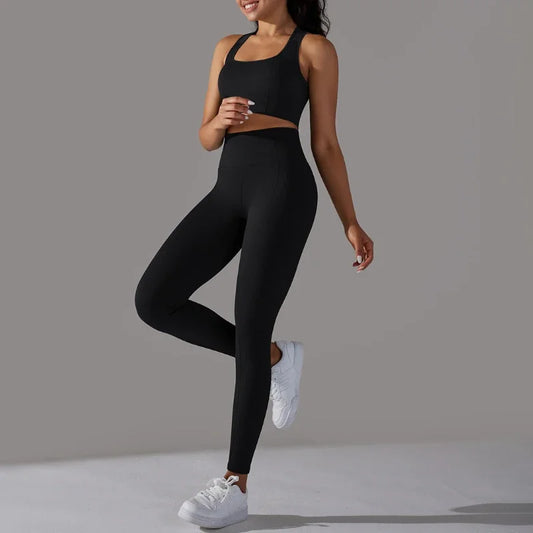 Yogaleven Naadloze Set – Sportlegging & Vest