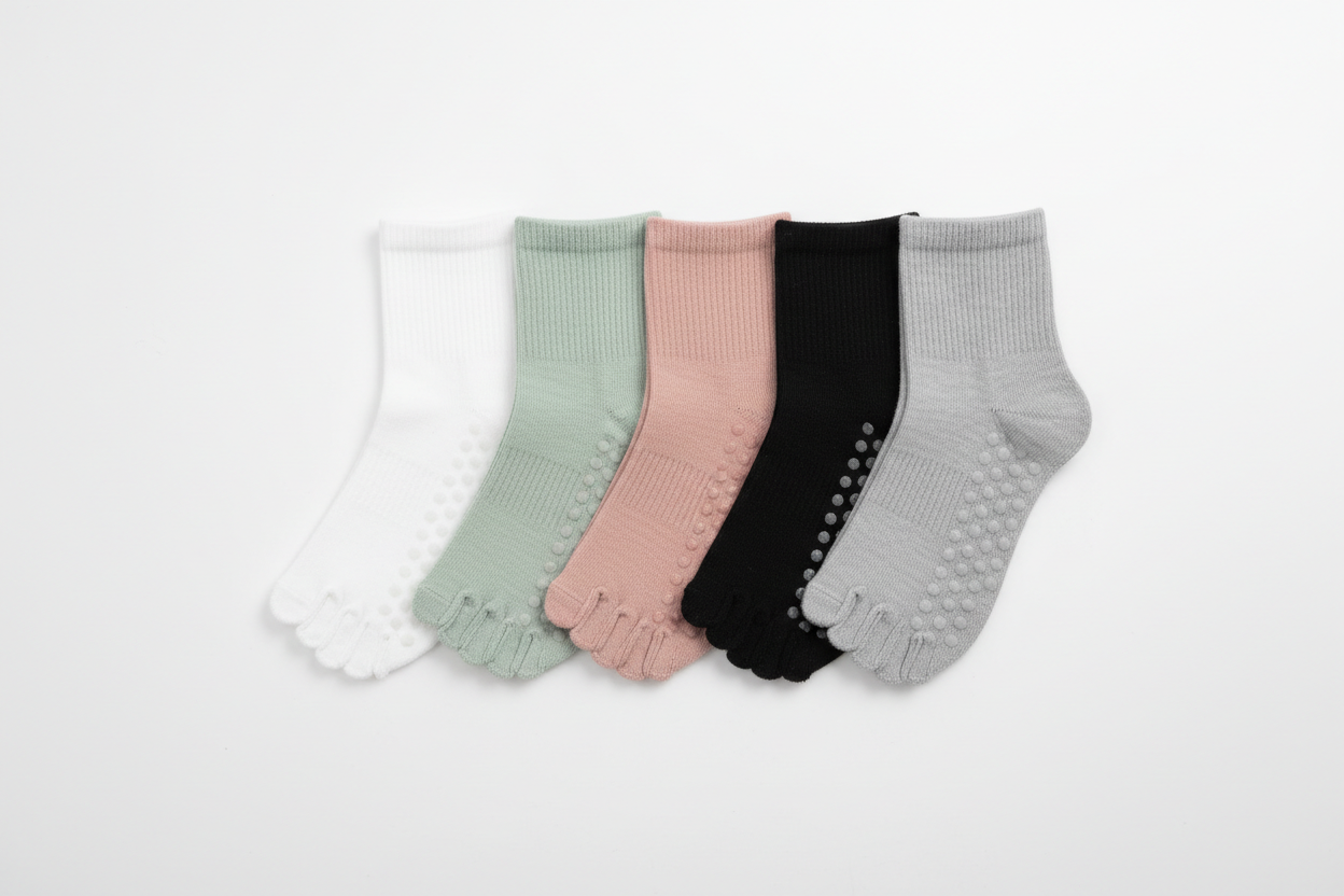 Yoga sokken in alle kleuren - wit, groen, roze, zwart, grijs